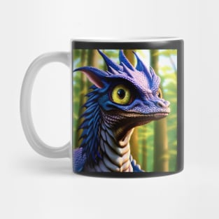 Smirking Blue Scaled Jungle Dragon with Big Eyes Mug